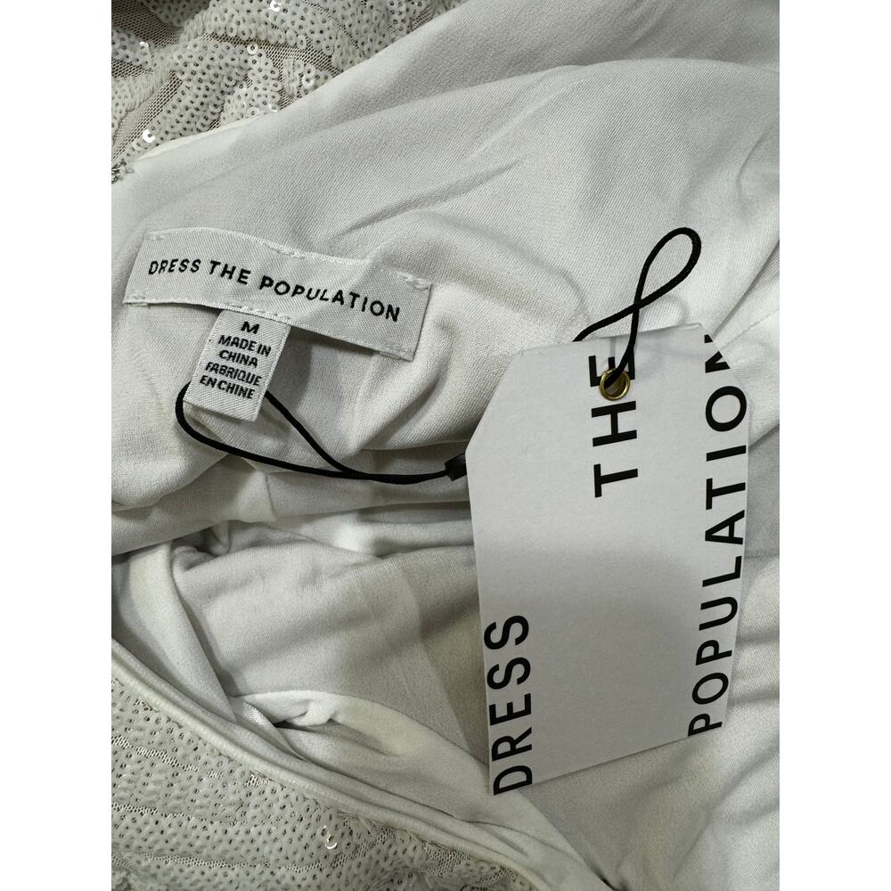 Dress the Population Womens Lola Low-Back Bodycon White Nude M - Picture 4 of 8